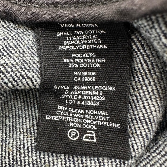 Theory Leggings Women's Size 2 Dark Denim Nep High Waisted Skinny Seamed - Picture 8 of 13